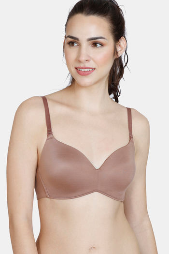 Buy Zivame At Work Padded Non Wired 3/4Th Coverage T-Shirt Bra - Beaver Fur