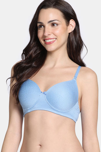 Buy Zivame Shimmering Secrets Padded Non Wired 3/4Th Coverage T-Shirt Bra - Endless Sky