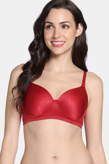 Buy Zivame Shimmering Secrets Padded Non Wired 3/4Th Coverage T-Shirt Bra - Emboldened