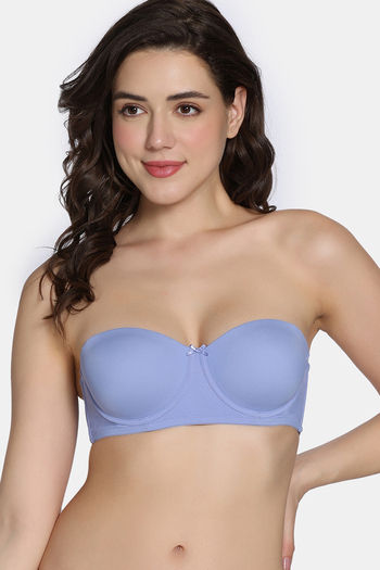 Buy Zivame Beautiful Basics Padded Wired 3/4Th Coverage Strapless Bra - Jacaranda