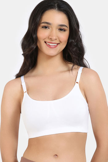 Buy Zivame Double Layered Full Coverage Non Wired Slip-on Home Bra - White