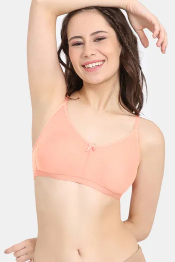 Buy Rosaline Everyday Double Layered Non Wired 3/4th Coverage T-Shirt Bra - Georgia Peach