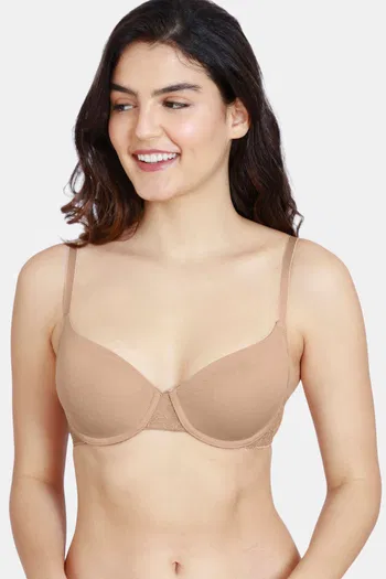 Buy Zivame Beautiful Basics Padded Wired Medium Coverage T-Shirt Bra - Roebuck