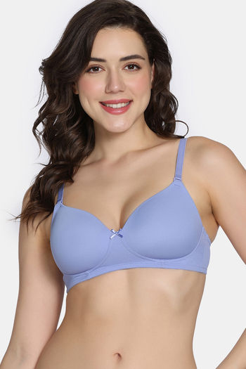 Buy Zivame Padded Non Wired 3/4Th Coverage T-Shirt Bra - Jacaranda