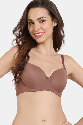 Buy Zivame Padded Wired 3/4Th Coverage T-Shirt Bra - Nutmeg