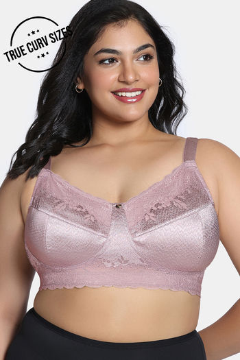 Buy Zivame True Curv Celeste & Rose Double Layered Non Wired Full Coverage Super Support Bra - Elderberry